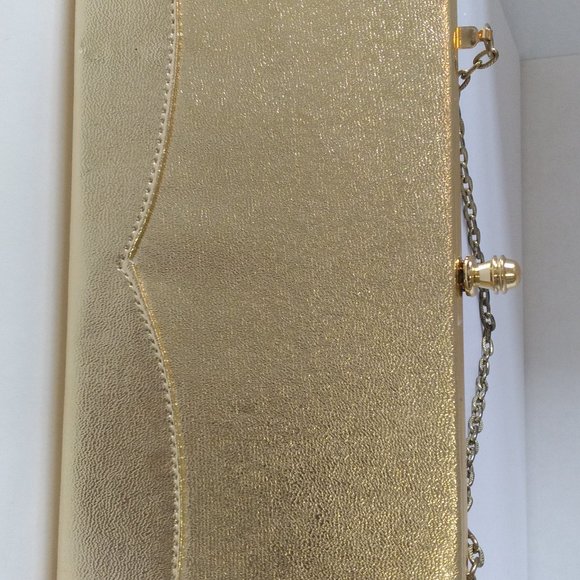 Love this Gold Lame Purse, Handbag, Evening Clutch. Nice intricate detail. - Picture 12 of 13